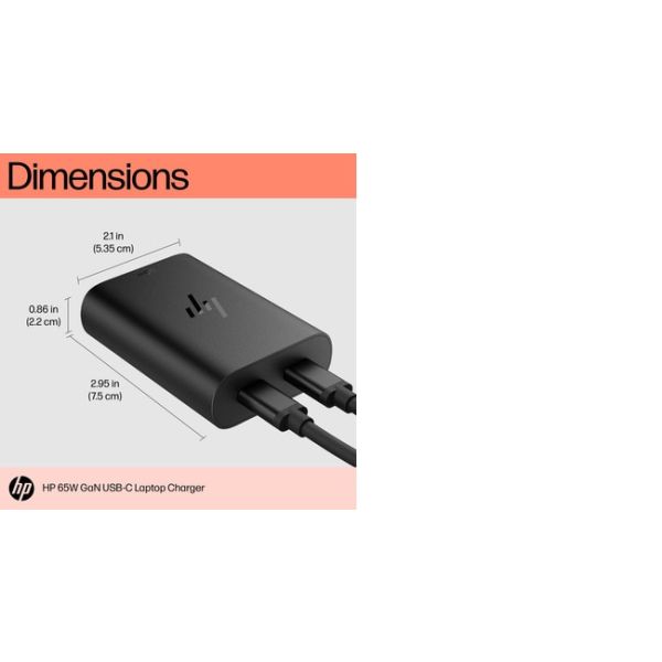 HP 65W GaN USB-C laptoplader (600Q8AA#ABB)