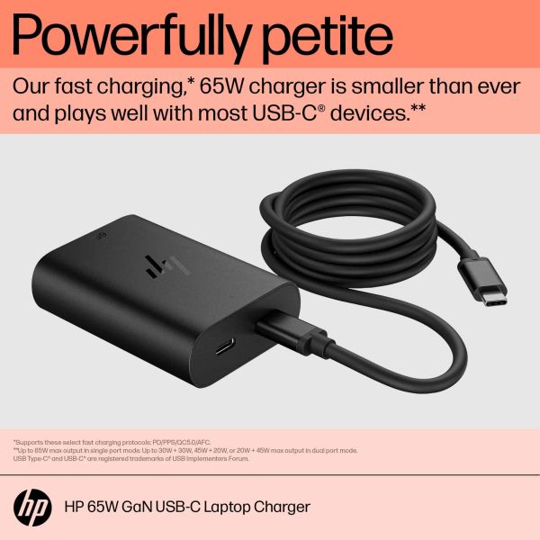 HP 65W GaN USB-C laptoplader (600Q8AA#ABB)
