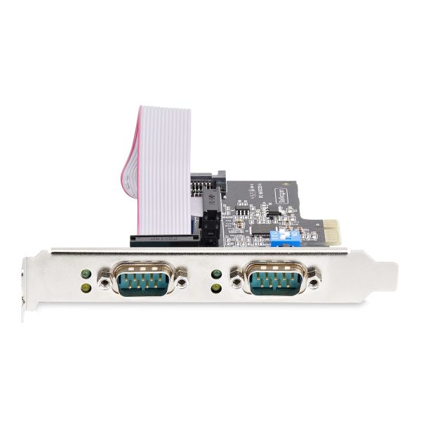 StarTech.com 2-Port PCIe Seriële Adapter Kaart, Quad PCI Express naar RS232/RS422/RS485 (DB9) Serial Kaart, Incl. Low-Profile Beugel, 16C1050 UART, Windows/Linux, TAA Compliant, Level-4 ESD Bescherming (2S232422485-PC-CARD)