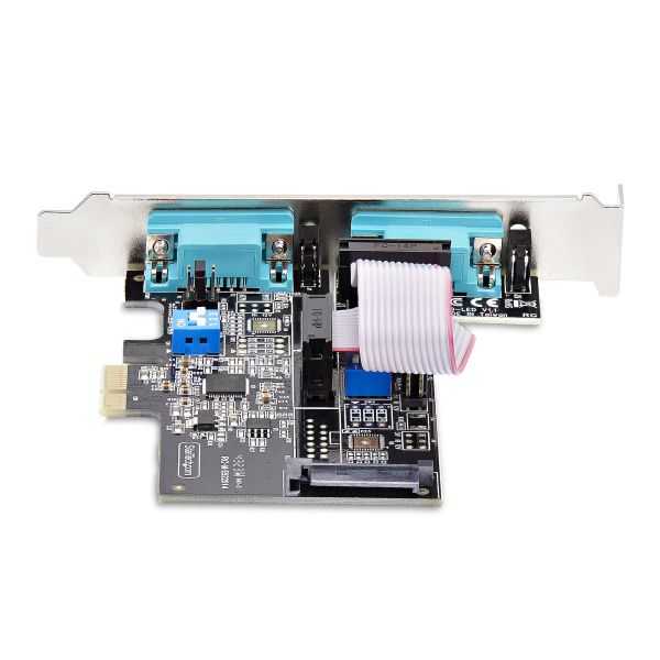 StarTech.com 2-Port PCIe Seriële Adapter Kaart, Quad PCI Express naar RS232/RS422/RS485 (DB9) Serial Kaart, Incl. Low-Profile Beugel, 16C1050 UART, Windows/Linux, TAA Compliant, Level-4 ESD Bescherming (2S232422485-PC-CARD)