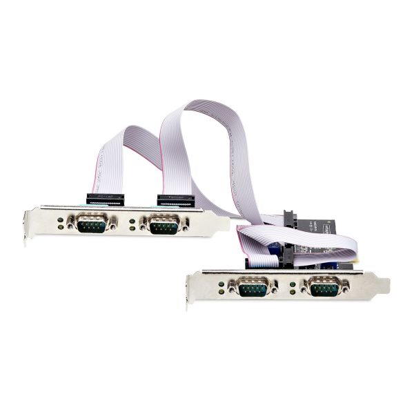 StarTech.com 4-Port PCIe Seriële Adapter Kaart, Quad PCI Express naar RS232/RS422/RS485 (DB9) Serial Kaart, Incl. Low-Profile Beugel, 16C1050 UART, Windows/Linux, TAA Compliant, Level-4 ESD Bescherming (PS74ADF-SERIAL-CARD)
