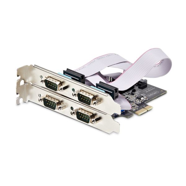StarTech.com 4-Port PCIe Seriële Adapter Kaart, Quad PCI Express naar RS232/RS422/RS485 (DB9) Serial Kaart, Incl. Low-Profile Beugel, 16C1050 UART, Windows/Linux, TAA Compliant, Level-4 ESD Bescherming (PS74ADF-SERIAL-CARD)