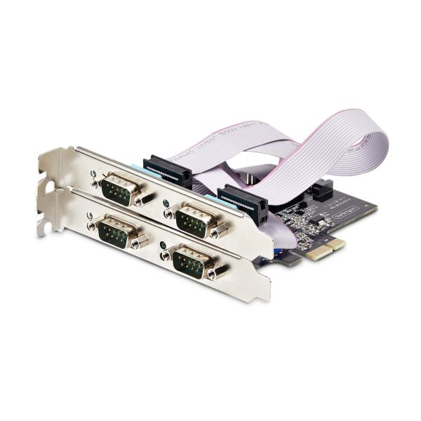 STARTECH.COM 4-Port Serielle PCIe Karte PCI Express zu RS232/RS422/RS485 DB9 Serielle Karte 16C1050 UART ESD Schutz Windows/Linu (PS74ADF-SERIAL-CARD) StarTech 4-Port Seriële PCIe Kaart (PS74ADF-SERIAL-CARD)