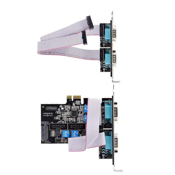STARTECH.COM 4-Port Serielle PCIe Karte PCI Express zu RS232/RS422/RS485 DB9 Serielle Karte 16C1050 UART ESD Schutz Windows/Linu (PS74ADF-SERIAL-CARD) StarTech 4-Port Seriële PCIe Kaart (PS74ADF-SERIAL-CARD)