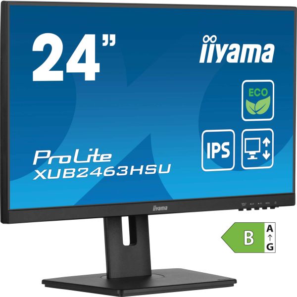 iiyama ProLite XUB2463HSU-B1 computer monitor 61 cm (24") 1920 x 1080 Pixels Full HD LED Zwart (XUB2463HSU-B1)