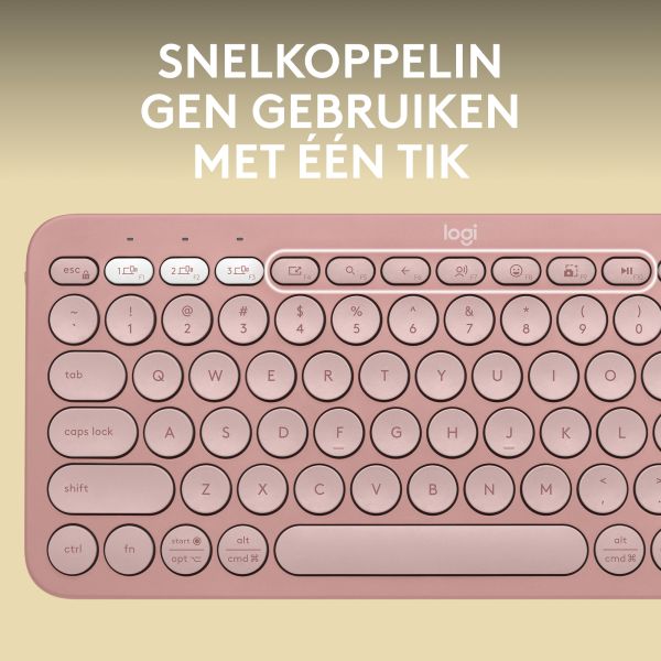 Logitech Pebble Keys 2 K380s toetsenbord RF-draadloos + Bluetooth QWERTY US International Roze (920-011853)