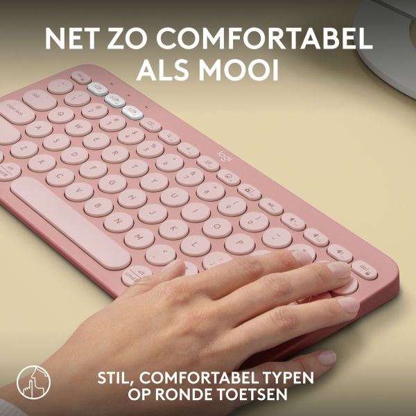 Logitech Pebble Keys 2 K380s toetsenbord RF-draadloos + Bluetooth QWERTY US International Roze (920-011853)