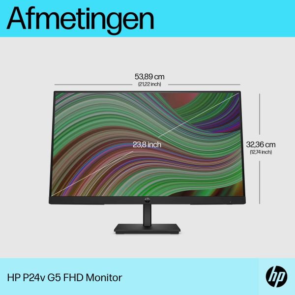 HP P24v G5 computer monitor 60,5 cm (23.8") 1920 x 1080 Pixels Full HD Zwart (64W18AA#ABB)