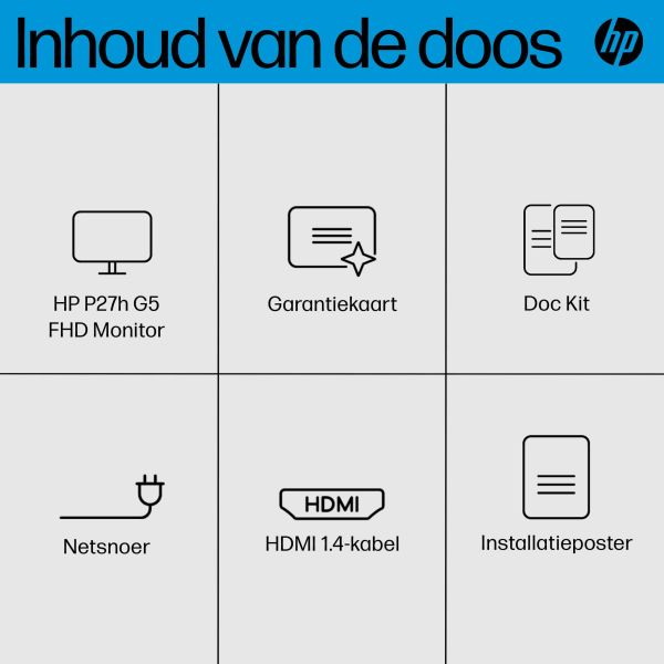 HP P27h G5 68,6 cm (27") 1920 x 1080 Pixels Full HD Zwart (64W41AA#ABB)
