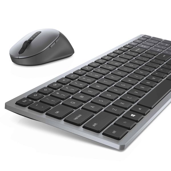 DELL KM7120W toetsenbord Inclusief muis Kantoor RF-draadloos + Bluetooth QWERTY Scandinavisch Grijs, Titanium (580-AIWK)