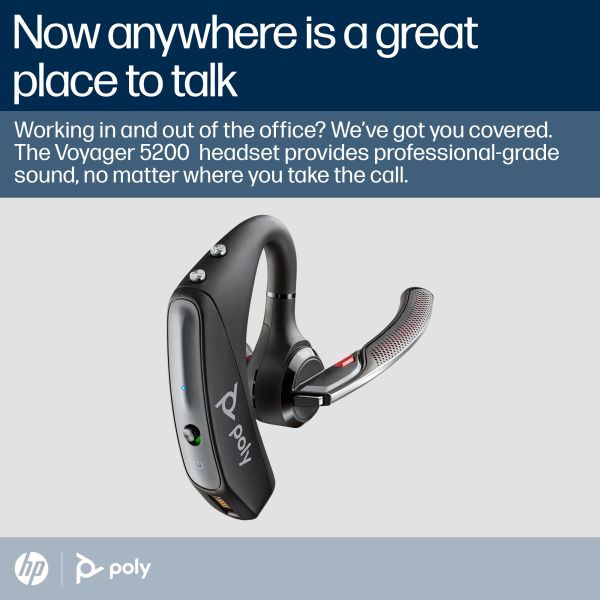 POLY Voyager 5200 USB-A Bluetooth Headset + BT700 dongle (7K2F3AA) POLY Voyager 5200 USB-A Bluetooth Headset + BT700 dongle (7K2F3AA)