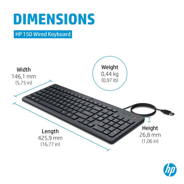HP 150 Wired Keyboard (664R5AA#ABB)