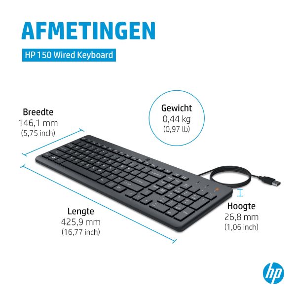 HP 150 Wired Keyboard (664R5AA#ABB) HP 150 Wired Keyboard (664R5AA#ABB)