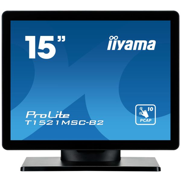 iiyama ProLite T1521MSC-B2 computer monitor 38,1 cm (15") 1024 x 768 Pixels XGA LED Touchscreen Tafelblad Zwart (T1521MSC-B2)