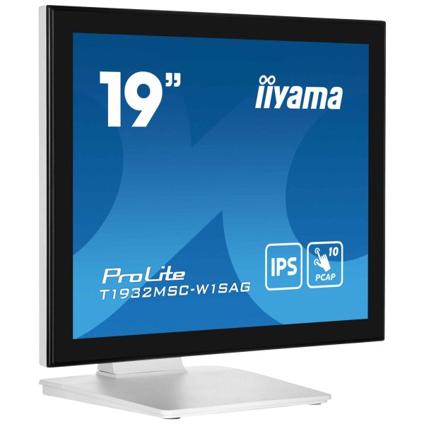 iiyama ProLite T1932MSC-W1SAG computer monitor 48,3 cm (19") 1280 x 1024 Pixels Full HD LED Touchscreen Tafelblad Wit (T1932MSC-W1SAG)