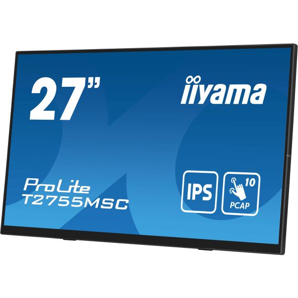 iiyama ProLite T2755MSC-B1 computer monitor 68,6 cm (27") 1920 x 1080 Pixels Full HD LED Touchscreen Tafelblad Zwart (T2755MSC-B1)