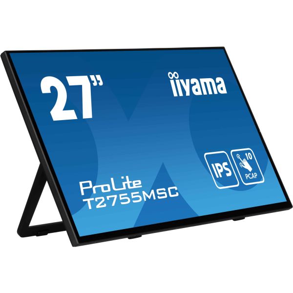 iiyama ProLite T2755MSC-B1 computer monitor 68,6 cm (27") 1920 x 1080 Pixels Full HD LED Touchscreen Tafelblad Zwart (T2755MSC-B1)