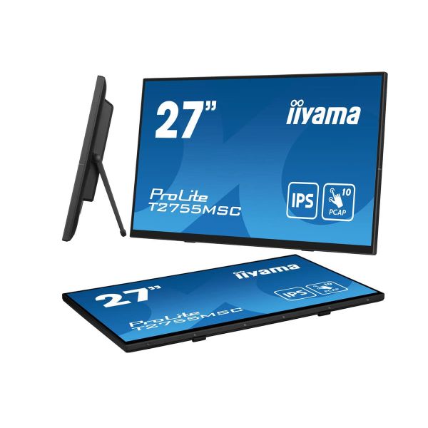 iiyama ProLite T2755MSC-B1 computer monitor 68,6 cm (27") 1920 x 1080 Pixels Full HD LED Touchscreen Tafelblad Zwart (T2755MSC-B1)