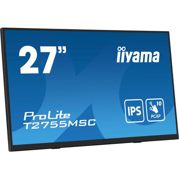 iiyama ProLite T2755MSC-B1 computer monitor 68,6 cm (27") 1920 x 1080 Pixels Full HD LED Touchscreen Tafelblad Zwart (T2755MSC-B1)