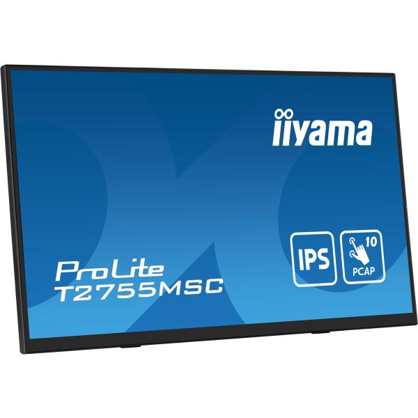 iiyama ProLite T2755MSC-B1 computer monitor 68,6 cm (27") 1920 x 1080 Pixels Full HD LED Touchscreen Tafelblad Zwart (T2755MSC-B1)