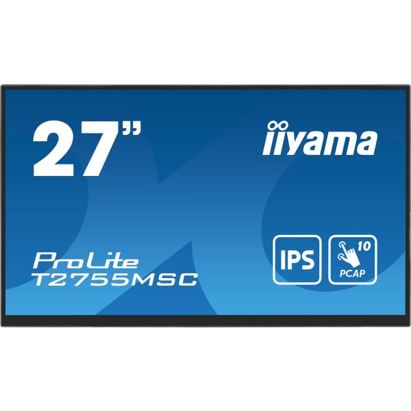 iiyama ProLite T2755MSC-B1 computer monitor 68,6 cm (27") 1920 x 1080 Pixels Full HD LED Touchscreen Tafelblad Zwart (T2755MSC-B1)