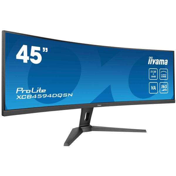iiyama G-MASTER 45"LCD Curved Bus. UWQHD computer monitor 114,3 cm (45") 5120 x 1440 Pixels Dual QHD LED Zwart (XCB4594DQSN-B1)