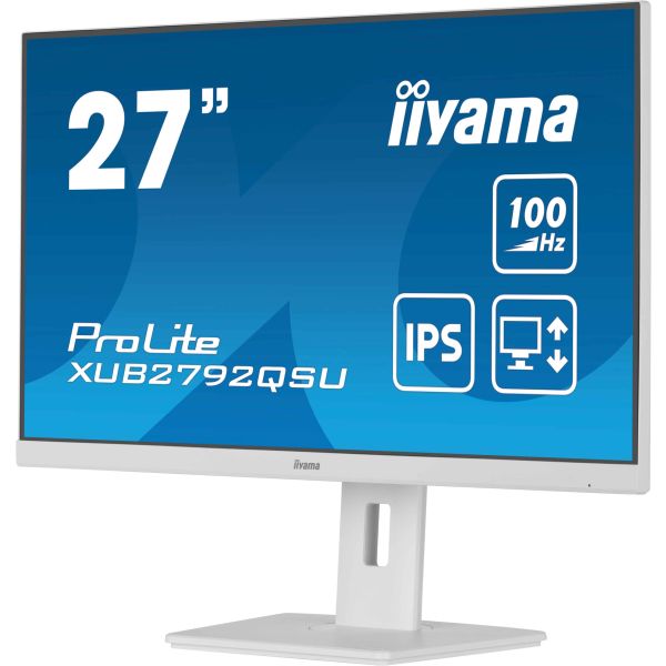 iiyama ProLite XUB2792QSU-W6 computer monitor 68,6 cm (27") 2560 x 1440 Pixels Wide Quad HD LED Wit (XUB2792QSU-W6)