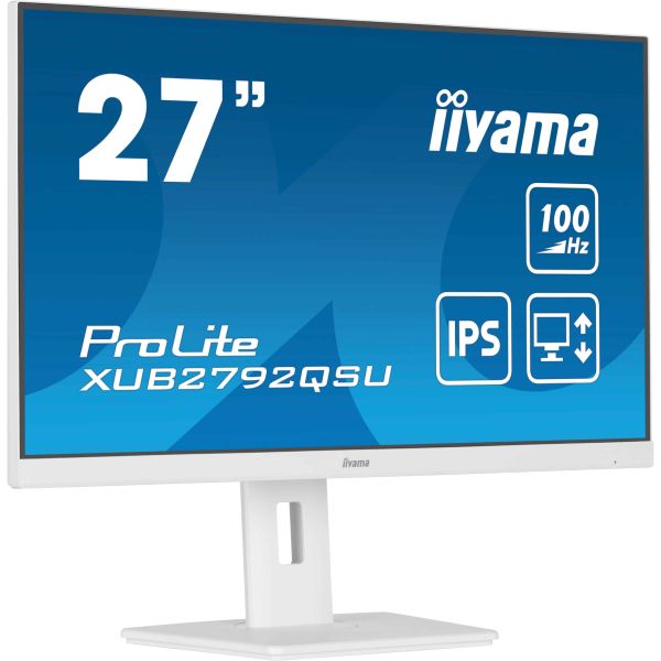 iiyama ProLite XUB2792QSU-W6 computer monitor 68,6 cm (27") 2560 x 1440 Pixels Wide Quad HD LED Wit (XUB2792QSU-W6)