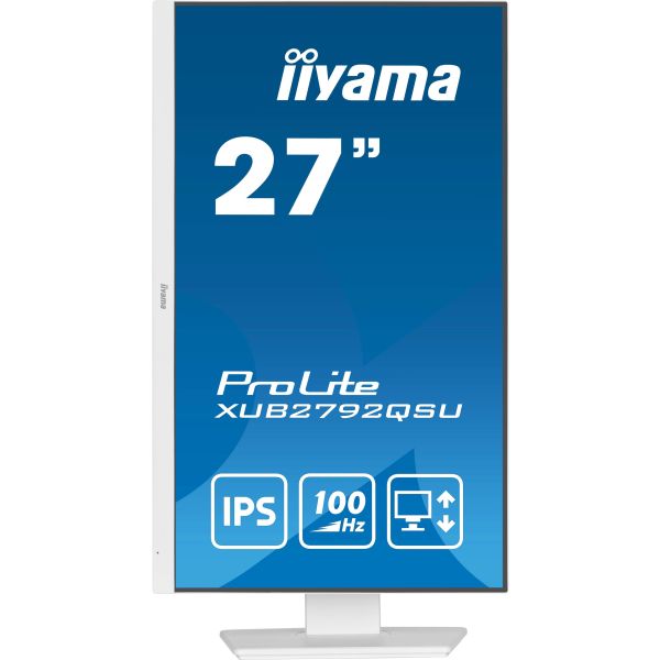 iiyama ProLite XUB2792QSU-W6 computer monitor 68,6 cm (27") 2560 x 1440 Pixels Quad HD LED Wit (XUB2792QSU-W6) iiyama ProLite XUB2792QSU-W6 computer monitor 68,6 cm (27") 2560 x 1440 Pixels Quad HD LED Wit (XUB2792QSU-W6)
