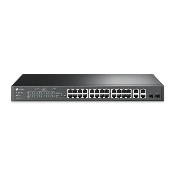 TP-Link T1500-28PCT Managed L2 Fast Ethernet (10/100) Power over Ethernet (PoE) 1U Zwart (SL2428P) TP-Link T1500-28PCT Managed L2 Fast Ethernet (10/100) Power over Ethernet (PoE) 1U Zwart (SL2428P)