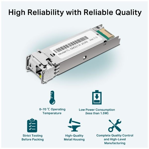 TP-Link Omada TL-SM321A netwerk transceiver module Vezel-optiek 1250 Mbit/s SFP (SM321A-2) TP-Link Omada TL-SM321A netwerk transceiver module Vezel-optiek 1250 Mbit/s SFP (SM321A-2)