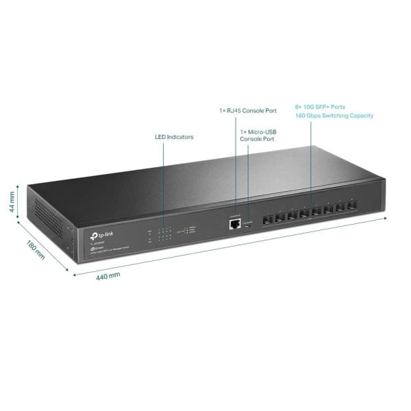 TP-Link TL-SX3008F netwerk-switch Managed L2/L3 Zwart (SX3008F)
