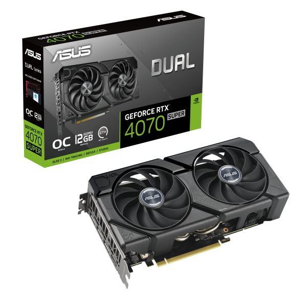 ASUS Dual -RTX4070S-O12G-EVO NVIDIA GeForce RTX 4070 SUPER 12 GB GDDR6X (90YV0KC0-M0NA00) ASUS Dual -RTX4070S-O12G-EVO NVIDIA GeForce RTX 4070 SUPER 12 GB GDDR6X (90YV0KC0-M0NA00)
