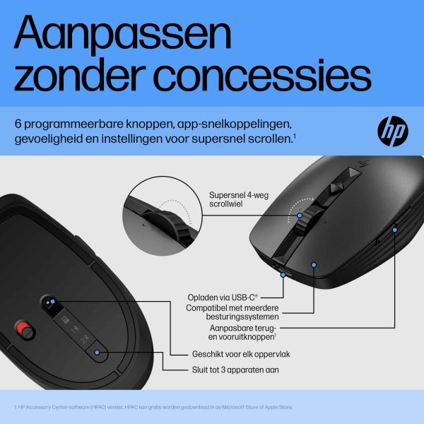 HP 710 oplaadbare, stille muis (6E6F2AA) HP 710 oplaadbare, stille muis (6E6F2AA)