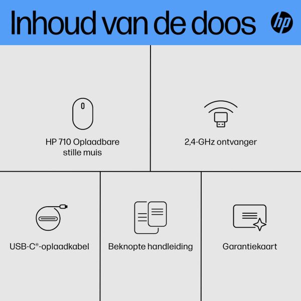 HP 710 oplaadbare, stille muis (6E6F2AA) HP 710 oplaadbare, stille muis (6E6F2AA)