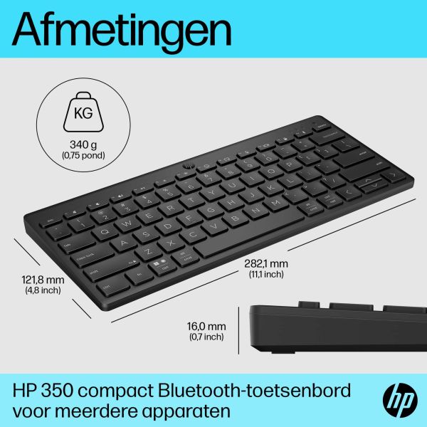 HP 350 Compact Multi-Device Bluetooth Keyboard (692S8AA#ABB)