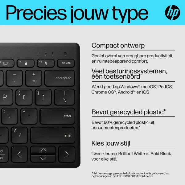HP 350 Compact Multi-Device Bluetooth Keyboard (692S8AA#ABB)