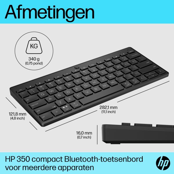 HP 350 Compact Multi-Device Bluetooth Keyboard (692S8AA#ABB)