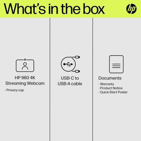 HP 960 4K Streaming Webcam (695J6AA#ABB)