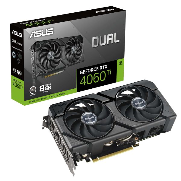 ASUS Dual -RTX4060TI-8G-EVO NVIDIA GeForce RTX 4060 Ti 8 GB GDDR6 (90YV0J48-M0NA00)