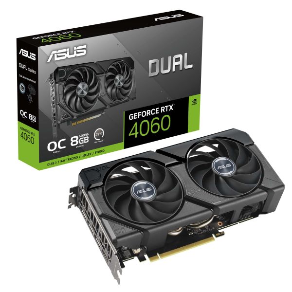 ASUS Dual -RTX4060-O8G-EVO NVIDIA GeForce RTX 4060 8 GB GDDR6 (90YV0JC7-M0NA00)
