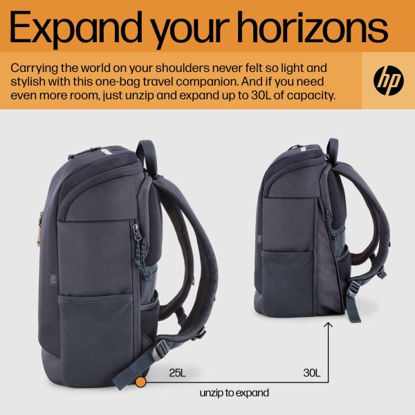 HP Travel 15,6 blauwe laptopbackpack, 25 liter (6B8U5AA)