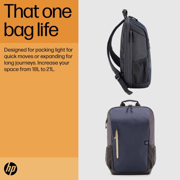 HP Travel 15,6 Laptop Backpack, 18 liter, Iron Grey (6B8U6AA)