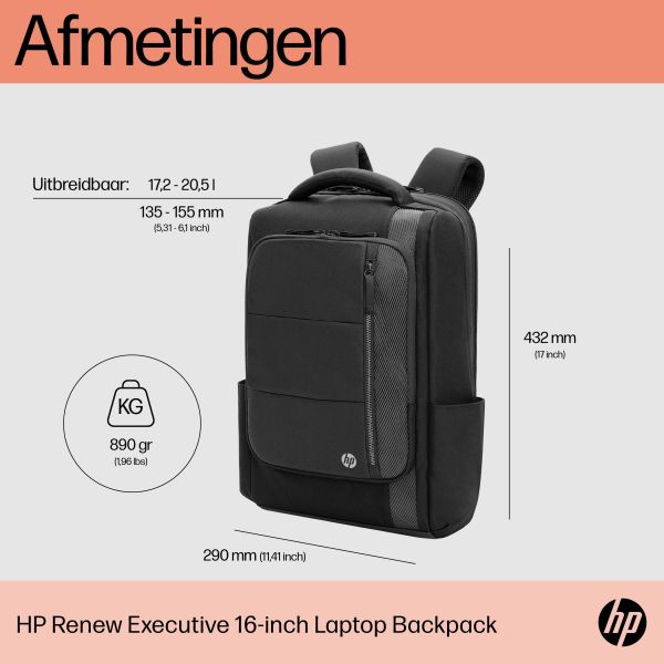 HP Renew Executive 16 inch laptopbackpack (6B8Y1AA)