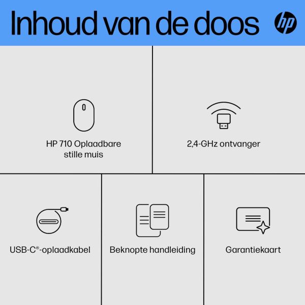 HP 710 oplaadbare, stille muis (6E6F2AA#ABB)