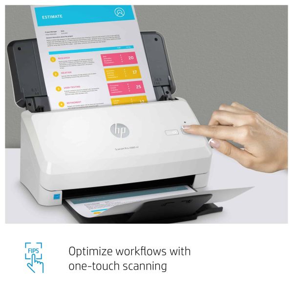 HP Scanjet Pro 2000 s2 Sheet-feed Scanner Paginascanner 600 x 600 DPI A4 Zwart, Wit (6FW06A)