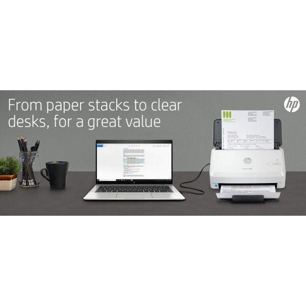 HP Scanjet Pro 2000 s2 Sheet-feed Scanner Paginascanner 600 x 600 DPI A4 Zwart, Wit (6FW06A)