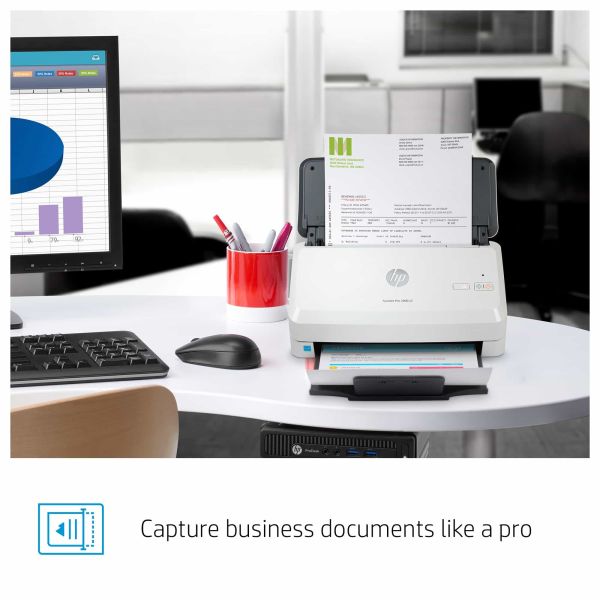 HP Scanjet Pro 2000 s2 Sheet-feed Scanner Paginascanner 600 x 600 DPI A4 Zwart, Wit (6FW06A)