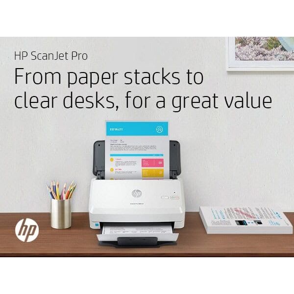 HP Scanjet Pro 3000 s4 Paginascanner 600 x 600 DPI A4 Zwart, Wit (6FW07A)