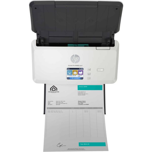 HP Scanjet Pro N4000 snw1 Sheet-feed Scanner Paginascanner 600 x 600 DPI A4 Zwart, Wit (6FW08A)